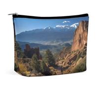 VFMKT Borsa per il trucco da donna, impermeabile, borsa per cosmetici Pikes Peak Colorado, con cerniera, organizer per articoli da toeletta da viaggio per donne, Stile:, Taglia unica