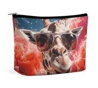 VFMKT Borsa per il trucco da donna, impermeabile, con giraffa, per occhiali da sole, con cerniera, organizer per articoli da toeletta da viaggio per donne e donne, Stile:, Taglia unica