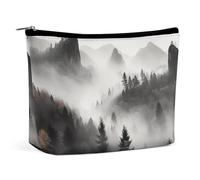 VFMKT Borsa per il trucco da donna, impermeabile, con montagne nebbiose, con cerniera, organizer da viaggio per articoli da toeletta da donna, Stile:, Taglia unica