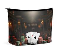 VFMKT Borsa per il trucco da donna, impermeabile, per torneo di poker, con cerniera, organizer da viaggio per articoli da toeletta da donna, Stile:, Taglia unica