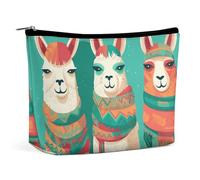 VFMKT Borsa per il trucco da donna, impermeabile, tre graziosi alpaca con cerniera, organizer da viaggio per articoli da toeletta da donna, Stile:, Taglia unica