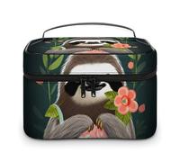 VFMKT Borsa per trucchi con bradipo carino borsa da viaggio portatile con cerniera organizer per trucco borsa da toilette per donne signore, 25 x 18 x 15 cm, Carino bradipo, 25x18x15cm