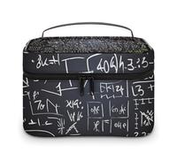 VFMKT Borsa per trucchi con formula matematica, portatile, da viaggio, con cerniera, organizer per trucchi e articoli da toeletta per donne e donne, Formula Matematica, 25x18x15cm