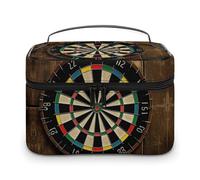 VFMKT Borsa per trucco con bersaglio per freccette, portatile, da viaggio, con cerniera, organizer per trucchi e articoli da toeletta per donne e donne, Bersaglio per freccette, 25x18x15cm