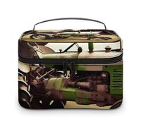 VFMKT Borsa per trucco da viaggio portatile con disegno di vecchio trattore, borsa da viaggio con cerniera, organizer per trucchi e articoli da toeletta per donne e signore, Vecchio trattore Photo