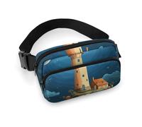 VFMKT Catoon - Marsupio con faro e balena, per donne e uomini, regolabile, per viaggi, sport, escursionismo, 20 x 13 cm, stile, Stile:, 20x13cm