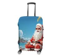 VFMKT Copertura elastica lavabile per valigie da viaggio con Babbo Natale in spiaggia, antipolvere, antigraffio, adatta per bagagli da 48 a 81 cm, Stile:, S