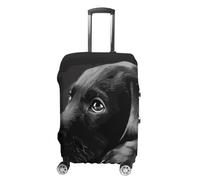 VFMKT Copertura elastica lavabile per valigie da viaggio con cucciolo di labrador nero, antipolvere, antigraffio, adatta per bagagli da 48 a 81 cm, Stile:, M