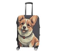 VFMKT Copertura elastica per valigie da viaggio con illustrazione di un simpatico cane Corgi, antipolvere, antigraffio, adatta per bagagli da 48 a 81 cm, Stile:, M