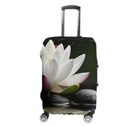 VFMKT Copertura per bagagli da viaggio con fiori e pietre zen nere, elastica, lavabile, antipolvere, antigraffio, adatta per bagagli da 48 a 81 cm, Stile:, M