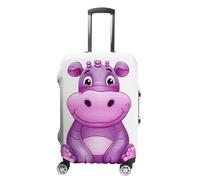 VFMKT Copertura per bagagli da viaggio con ippopotamo viola con cartoni animati, elastica, lavabile, antipolvere, antigraffio, adatta per bagagli da 48 a 81 cm, Stile:, L