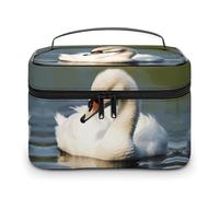 VFMKT Cute Little Swan - Trousse da viaggio portatile per cosmetici, con cerniera, organizer per trucchi da donna, 25 x 18 x 15 cm, Piccolo cigno carino, 25x18x15cm