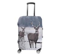 VFMKT Deer on Frozen Wilderness - Copertura elastica per valigia, lavabile, antipolvere, antigraffio, adatta per bagagli da 48 a 81 cm, Stile:, L