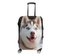 VFMKT Husky Piquant Dog Travel Luggage Cover Elastico Lavabile Copertura per Valigie Antipolvere Anti-Graffio Protezione per Valigia Adatto 19-32 Pollici Bagagli, Stile:, L