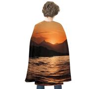 VFMKT Mantello da vampiro reversibile unisex per adulti, mantello da strega leggero e confortevole, mantello da montagna e acqua al tramonto costumi cosplay per donne e uomini