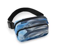 VFMKT Marsupio con famiglia di delfini, per donne e uomini, regolabile, per viaggi, sport, escursionismo, 20 x 13 cm, stile, Stile:, 20x13cm