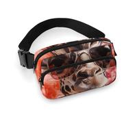 VFMKT Marsupio con giraffa che indossa occhiali da sole, per donne e uomini, regolabile, per viaggi, sport, escursionismo, 20 x 13 cm, stile, Stile:, 20x13cm