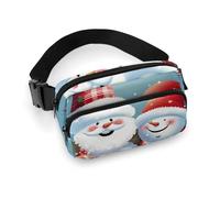 VFMKT Marsupio natalizio con Babbo Natale e pupazzo di neve, per donne e uomini, regolabile, per viaggi, sport, escursionismo, 20 x 13 cm, stile, Stile:, 20x13cm