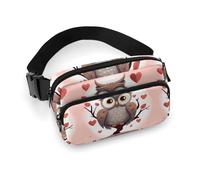 VFMKT Marsupio per amanti dei gufi, per donne e uomini, regolabile, per viaggi, sport, escursionismo, 20 x 13 cm, stile, Stile:, 20x13cm