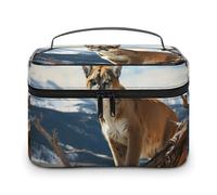 VFMKT Panther Mountain Lion - Trousse da viaggio portatile, con cerniera, organizer per cosmetici, per donne e donne, Leone di montagna pantera, 25x18x15cm