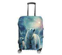 VFMKT Polar Bears Northern Lights_ Copertura elastica per valigie da viaggio, lavabile, antipolvere, antigraffio, adatta per bagagli da 48 a 81 cm, Stile:, M