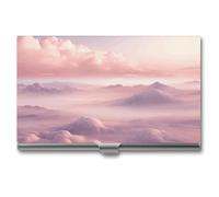 VFMKT Porta biglietti da visita in metallo sottile Custodia per biglietti da visita portatile Tasca porta carte di nome Nuvole Portafoglio per uomo donna ufficio viaggi