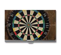 VFMKT Porta biglietti da visita in metallo sottile Custodia per biglietti da visita portatile Tasca porta carte di nome Dart Board Portafoglio per uomo donna ufficio viaggi