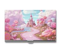VFMKT Porta biglietti da visita in metallo sottile Custodia portatile per biglietti da visita Tasca Porta carte di nome Candy Land Portafoglio per uomo donna ufficio viaggi
