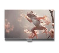 VFMKT Porta biglietti da visita in metallo sottile Custodia portatile per biglietti da visita tasca porta biglietti da visita porta biglietti da visita con testa bianca Portafoglio rana albero per