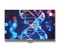 VFMKT Porta biglietti da visita in metallo sottile Custodia portatile per biglietti da visita tasca porta carte di nome DNA Genetica Helix Portafoglio per uomo donna ufficio viaggi, Stile:, Taglia