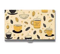 VFMKT Porta biglietti da visita in metallo sottile Custodia portatile per biglietti da visita tasca porta biglietti da visita porta carte di nome portafoglio modello caffè per uomo donna ufficio