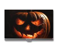 VFMKT Porta biglietti da visita in metallo sottile Porta biglietti da visita portatile Tasca Porta carte di nome Portafoglio arancione zucca per uomo donna ufficio viaggi, Stile:, Taglia unica