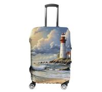 VFMKT Sea Lighthouse Sandbeach Copertura per bagagli da viaggio elastica lavabile, antipolvere, antigraffio, adatta per bagagli da 48 a 81 cm, Stile:, S