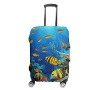VFMKT The Underwater World - Copertura elastica per valigia, lavabile, antipolvere, antigraffio, adatta per bagagli da 48 a 81 cm, motivo: pesci tropicali, Stile:, S