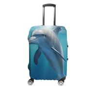 VFMKT Winter The Dolphin - Copertura elastica per valigia, lavabile, antipolvere, antigraffio, adatta per bagagli da 48 a 81 cm, Stile:, L