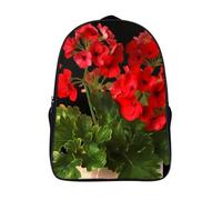 VFMKT Zaino da 16 pollici con gerani rossi zaino per laptop leggero con stampa completa borsa da viaggio zaino casual per donne uomini, stile, 40 x 28 x 16 cm, Stile, 40x28x16cm