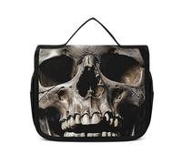 VFMNT Borsa da toilette per donne e uomini, borsa per il trucco con teschio della morte con gancio per appenderla, borsa da bagno impermeabile, borsa da viaggio di grande capacità, per accessori da