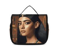 VFMNT Borsa da toilette per donne, uomini e donne nell'antico Egitto, borsa per il trucco con gancio per appenderla, borsa da bagno impermeabile, borsa da viaggio di grande capacità, per accessori da