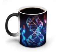 VFMNT DNA Genetic Helix Tazza da caffè termocromica tazza da caffè divertente tazza scolorimento tazza magica calore temperatura cambia colore tazza novità regalo per ufficio migliore amico Natale
