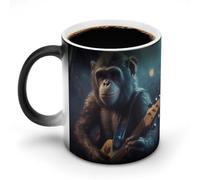 VFMNT Scimmia che suona la chitarra tazza da caffè termocromica tazza da caffè divertente tazza scolorimento tazza magica calore temperatura cambia colore tazza novità regali per ufficio migliore