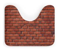 VFMNT Tappeto da bagno con muro di mattoni rossi, lavabile, tappeto da bagno morbido e assorbente, tappetino da bagno a forma di U, tappetino antiscivolo per bagno 50 x 40 cm