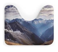 VFMNT Tappeto da bagno con panorama delle Alpi, lavabile, morbido e assorbente, a forma di U, antiscivolo, 50,8 x 40,6 cm