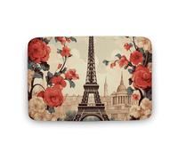 VFMNT Tappeto da bagno Parigi vintage floreale tappetino da bagno super assorbente, morbido e antiscivolo, tappetino da doccia ad asciugatura rapida, tappetino in microfibra per bagno, pavimento
