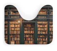 VFMNT Tappeto da bagno vintage Londra Bookstore Tappeto da bagno lavabile Tappeto da bagno morbido e assorbente tappetino da bagno a forma di U tappetino antiscivolo per bagno 50 x 40 cm