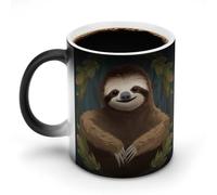 VFMNT Tazza da caffè termocromica con bradipo divertente tazza di scolorimento tazza magica calore temperatura cambia colore tazza novità regalo per ufficio migliore amico Natale