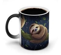 VFMNT Tazza da caffè termocromica con bradipo pigro, divertente tazza con scolorimento, cambia colore, idea regalo per ufficio, migliore amico, Natale