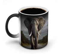 VFMNT Tazza da caffè termocromica con elefante 3D, divertente tazza da caffè con scolorimento, tazza magica che cambia colore, idea regalo per ufficio, migliore amico, Natale