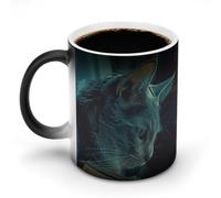 VFMNT Tazza da caffè termocromica con gatto che legge la tazza da caffè divertente tazza scolorimento tazza magica calore temperatura cambia colore tazza novità regali per ufficio migliore amico