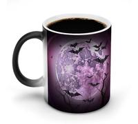 VFMNT Tazza da caffè termocromica con luna viola, divertente tazza con scolorimento, tazza magica che cambia colore, idea regalo per ufficio, migliore amico, Natale