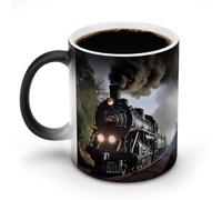 VFMNT Tazza da caffè termocromica con treno a vapore, divertente tazza con scolorimento, tazza magica che cambia colore, idea regalo per ufficio, migliore amico, Natale